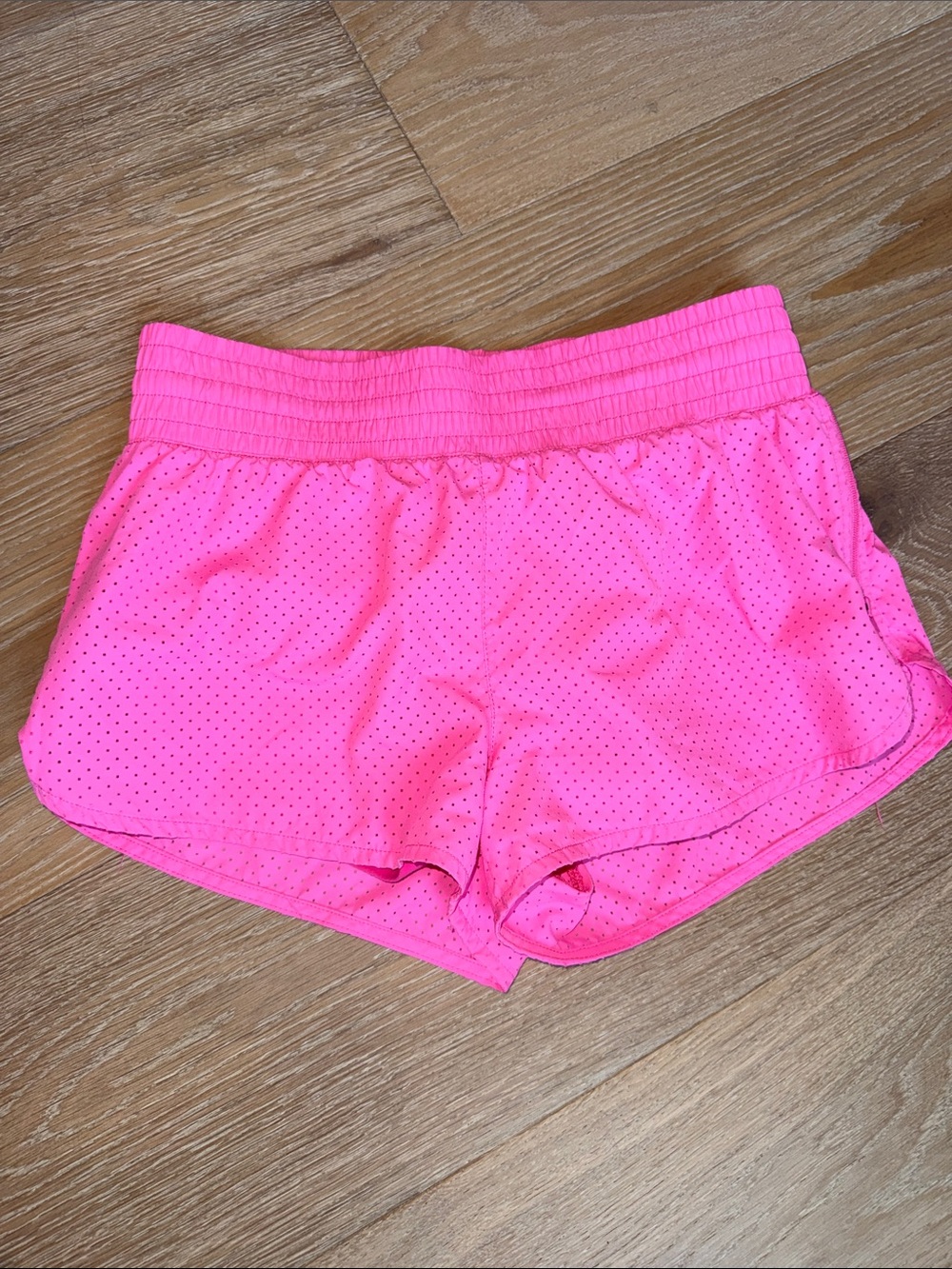 Lorna Jane Neon Pink Perforated Workout Shorts